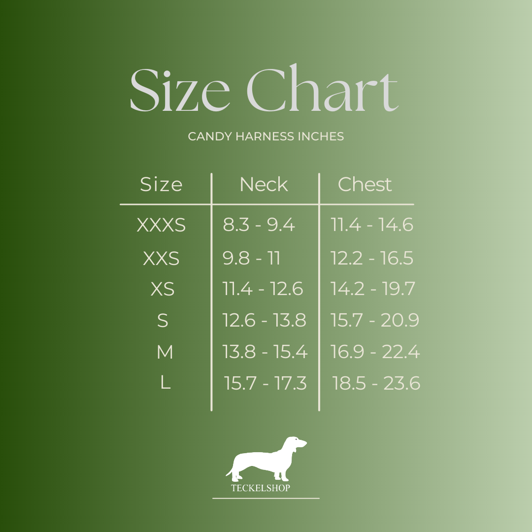 Size Chart Candy Harness
